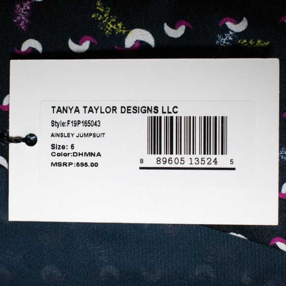 Tanya Taylor Ainsley Silk Surplice Navy Jumpsuit - Picture 11 of 13